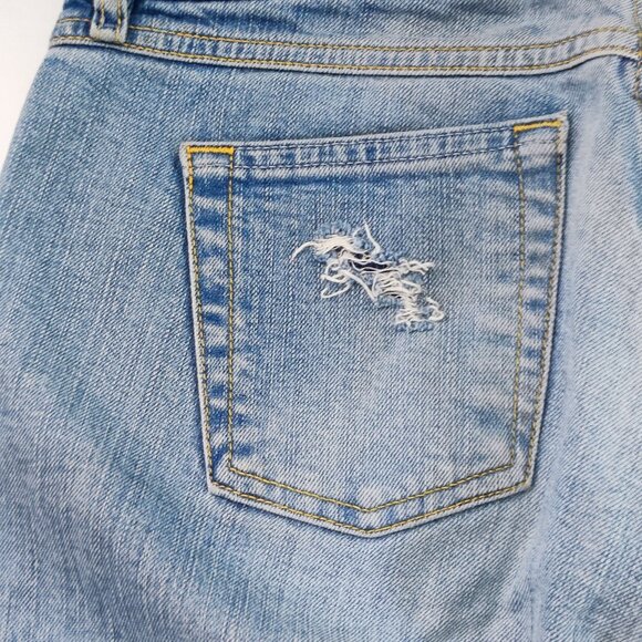 Diesel Industries Jeans Capri distressed ripped hard washed blue women's size 28 - Picture 10 of 16